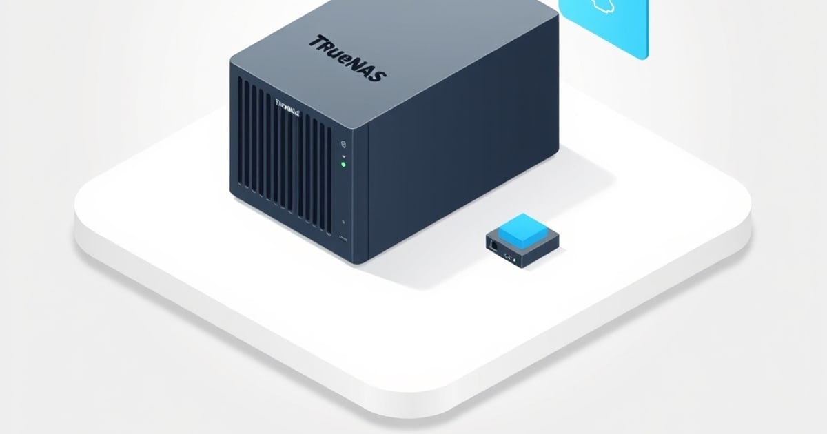 Isometric diagram of networked computers and devices accessing shared folders through an SMB gateway on a central NAS