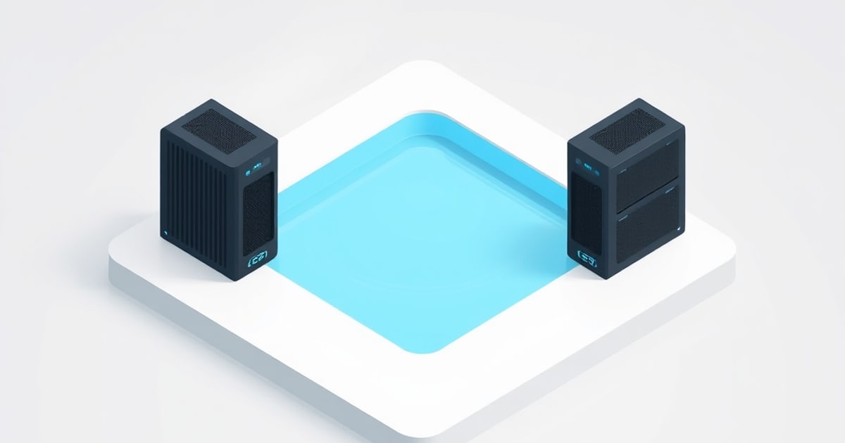 Isometric vector illustration showing ZFS pool design options for home NAS with RAIDZ and mirror configurations